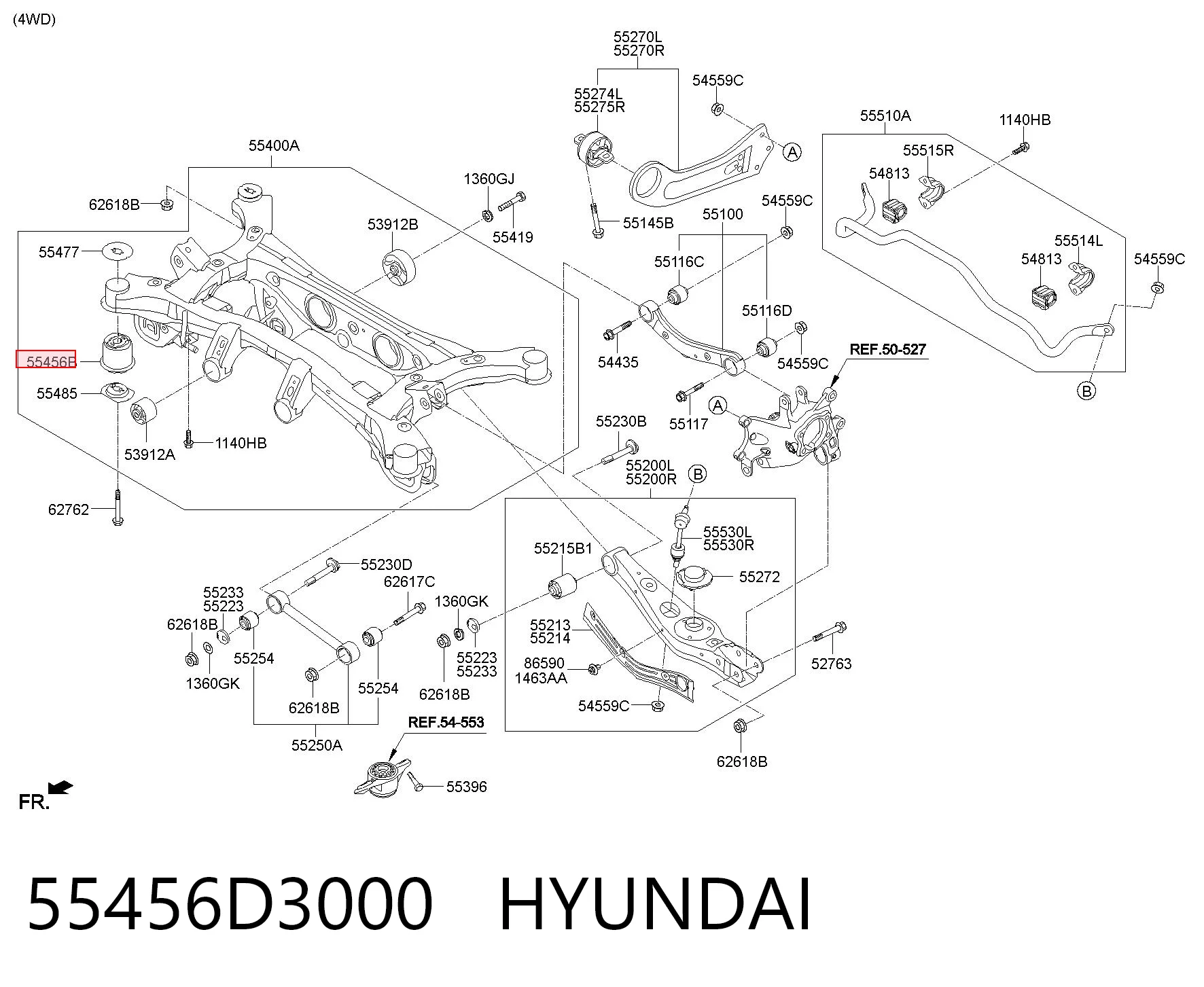 Silentblock del puente trasero para Hyundai Tucson III TL