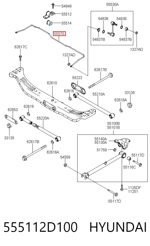 Estabilizador trasero para Hyundai Elantra XD
