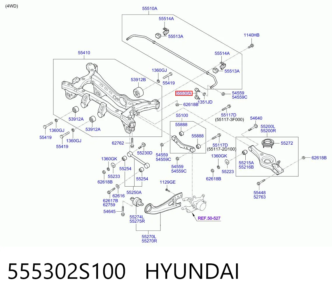 555302S100 Hyundai/Kia Silentblock de la barra estabilizadora