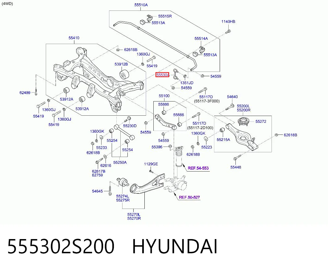 555302S200 Hyundai/Kia Silentblock de la barra estabilizadora