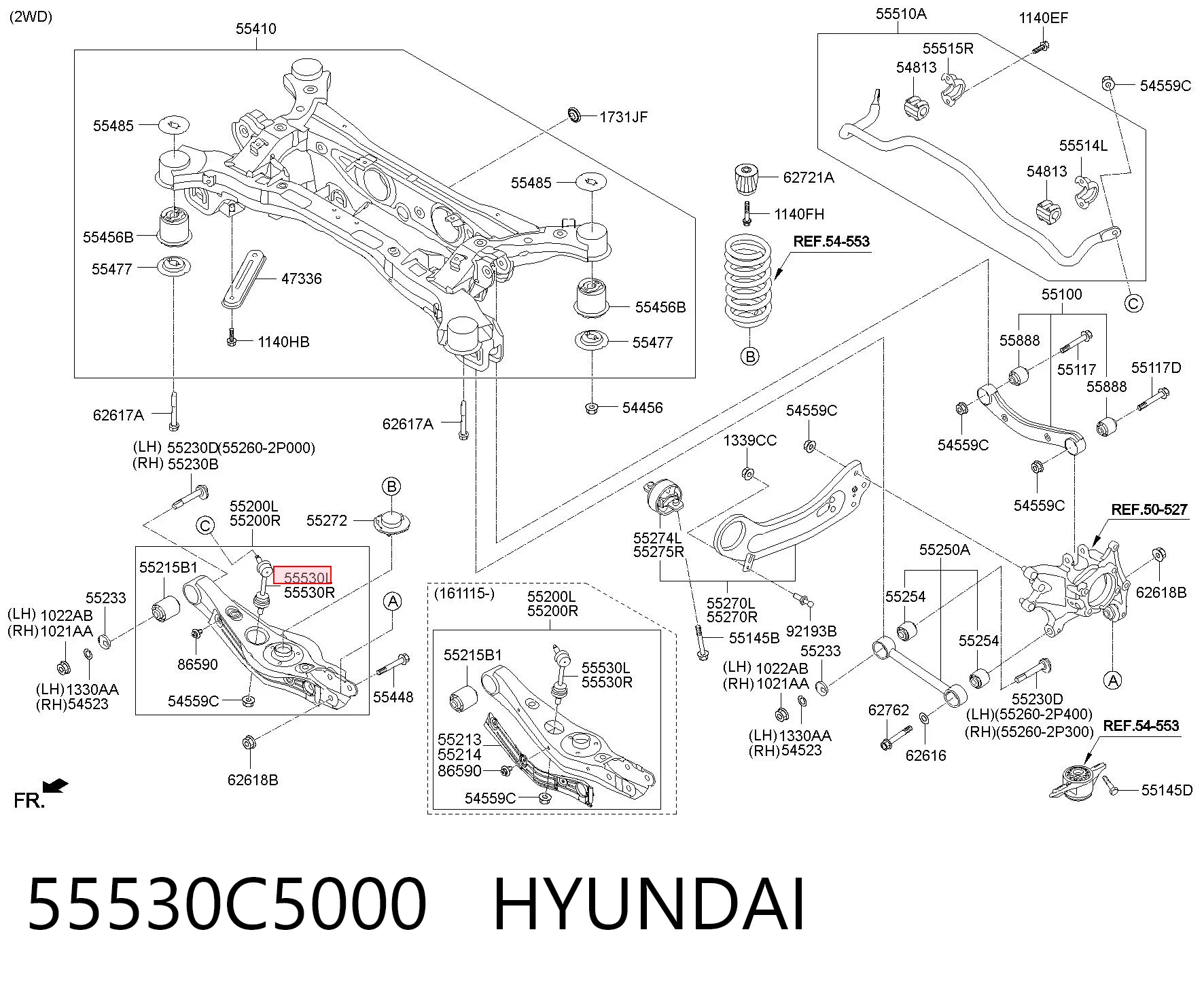 55530C5000 Hyundai/Kia Silentblock de la barra estabilizadora