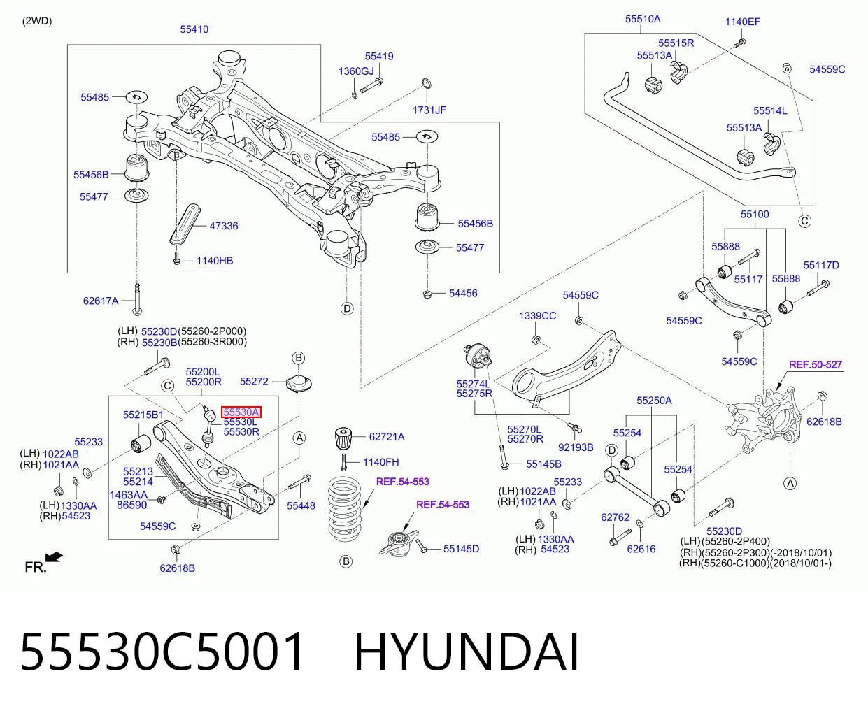 55530C5001 Hyundai/Kia Silentblock de la barra estabilizadora