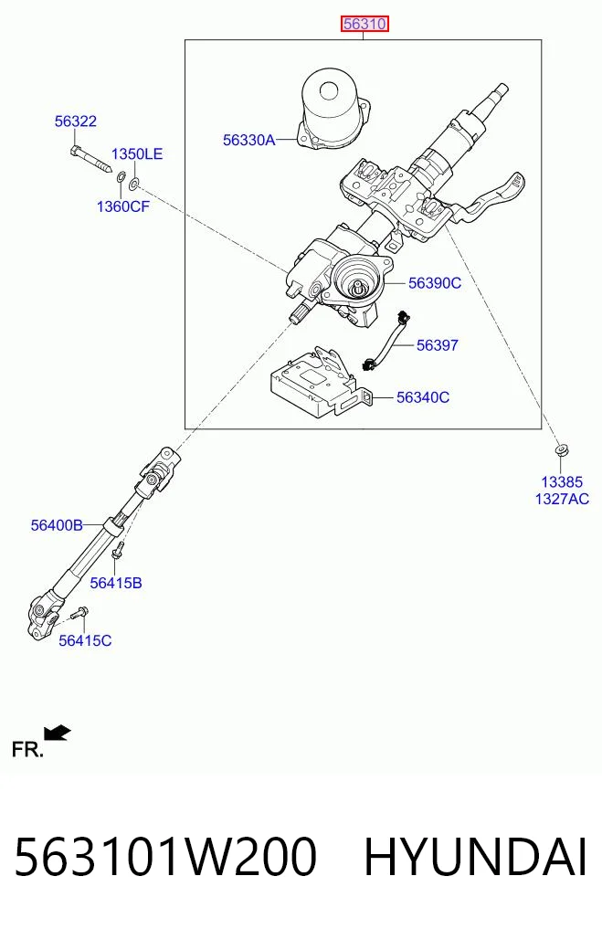 Columna dirección para KIA Rio UB
