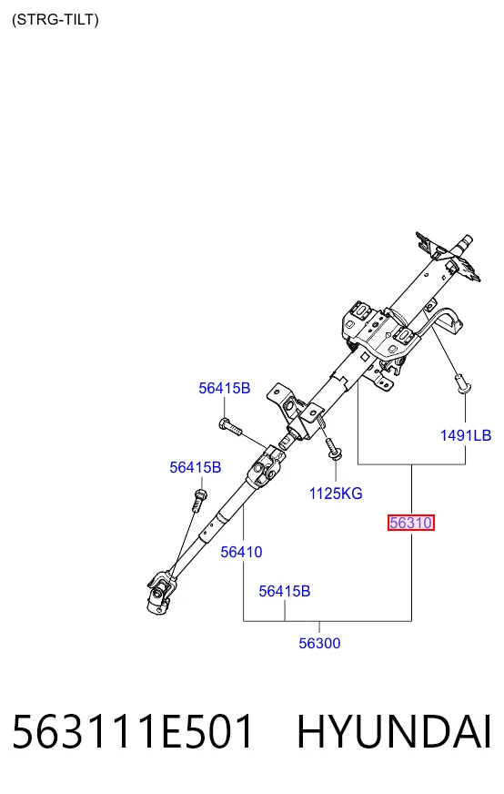 563101E502 Chrysler Columna de volante
