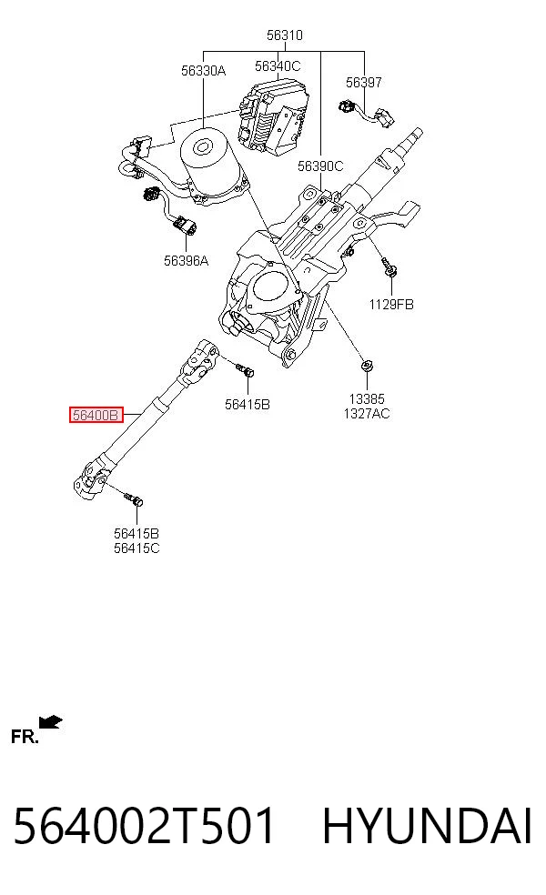 564002T501 Hyundai/Kia Eje inferior de la columna de dirección
