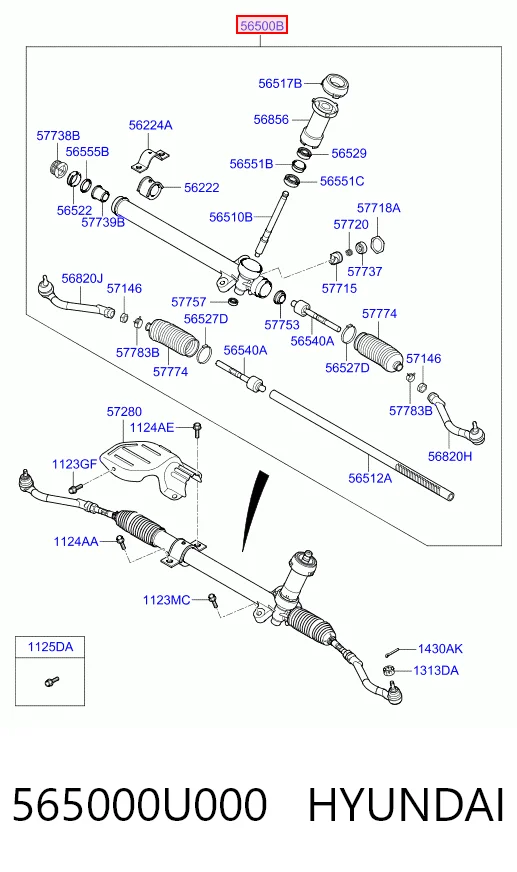 565000U000 Hyundai/Kia Cremallera caja de direccion