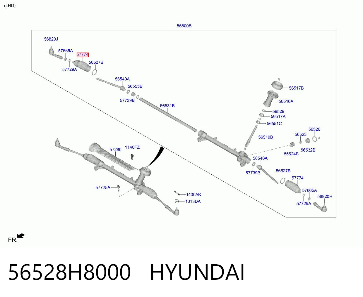 56528H8000 Hyundai/Kia Guardapolvo dirección
