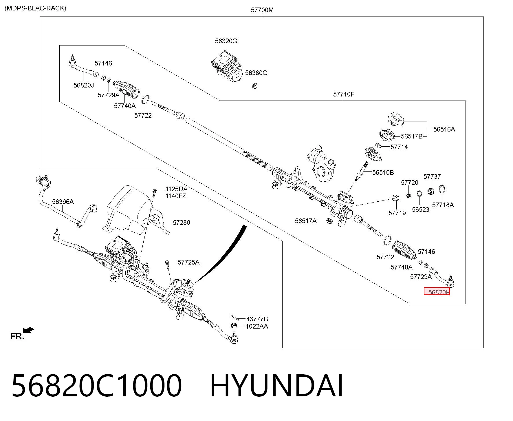 56820C1000 Hyundai/Kia Rótula de dirección