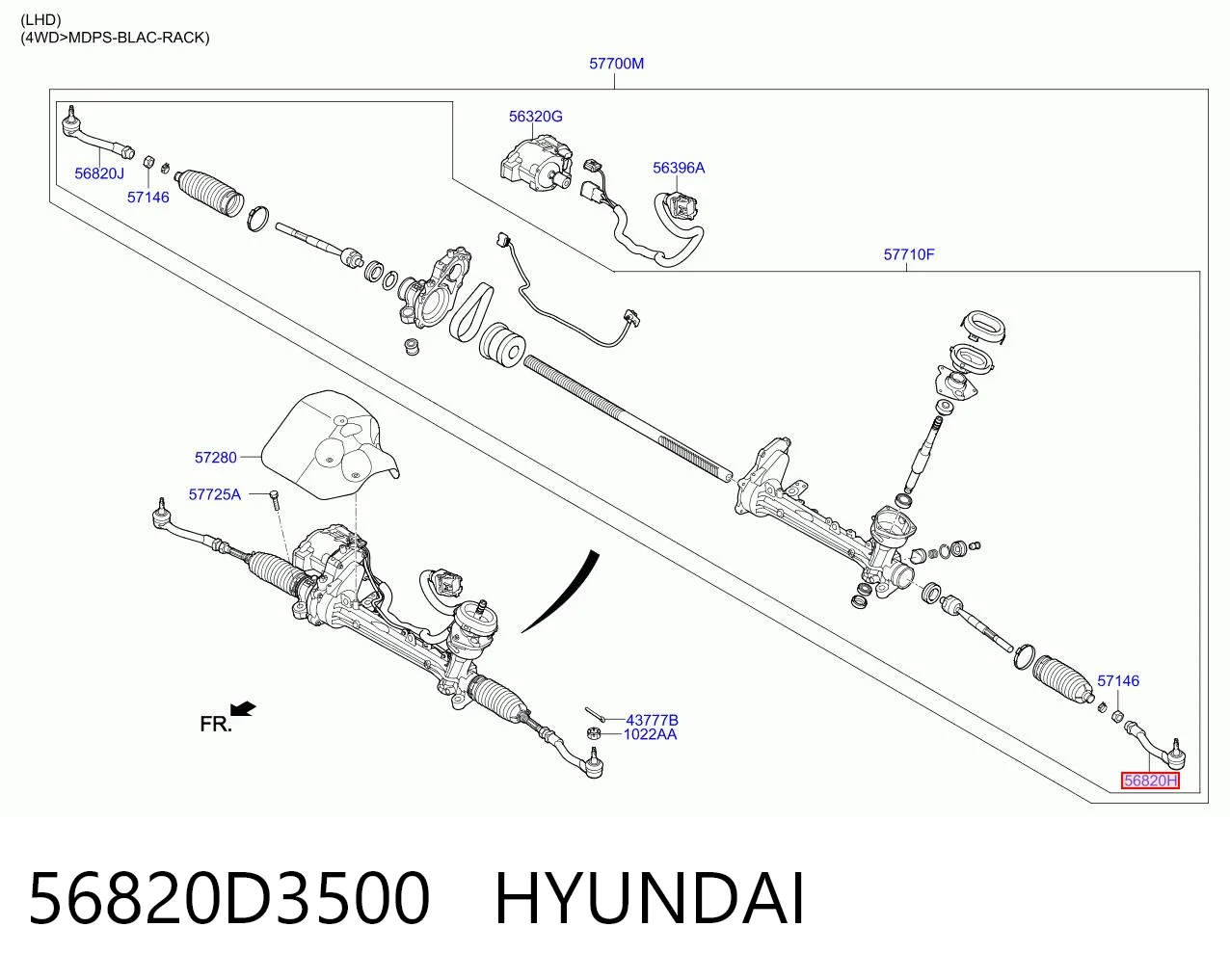 56820D3500 Hyundai/Kia Rótula de dirección