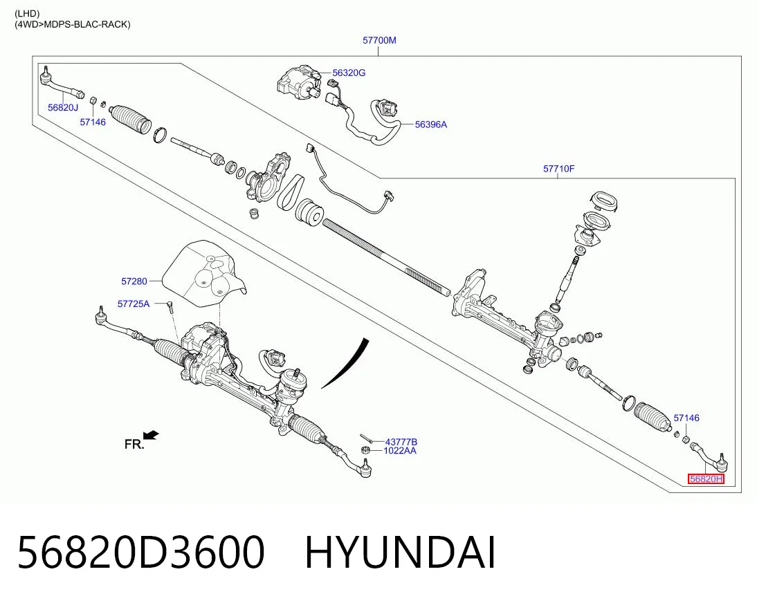 56820D3600 Hyundai/Kia Rótula de dirección