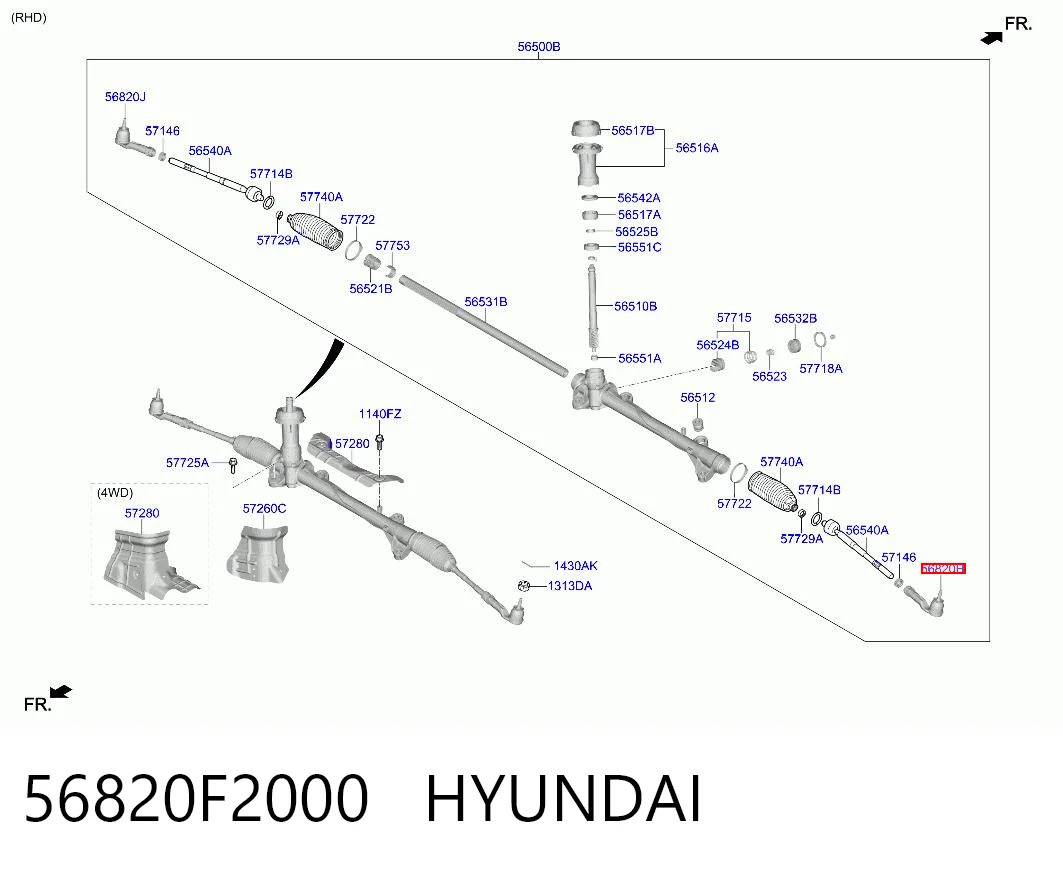 56820F2000 Hyundai/Kia Rótula de dirección