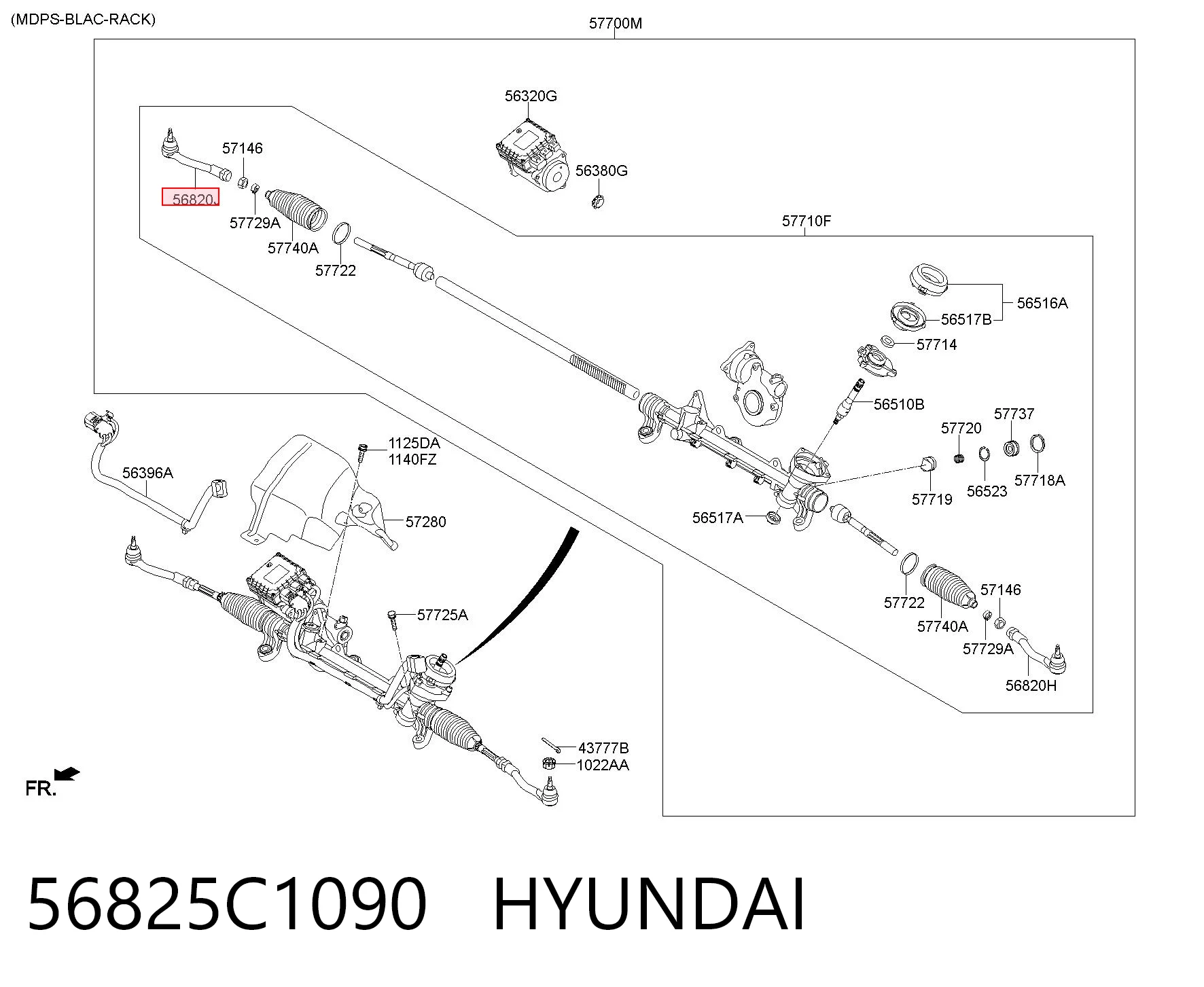 56825C1090 Hyundai/Kia Rótula de dirección