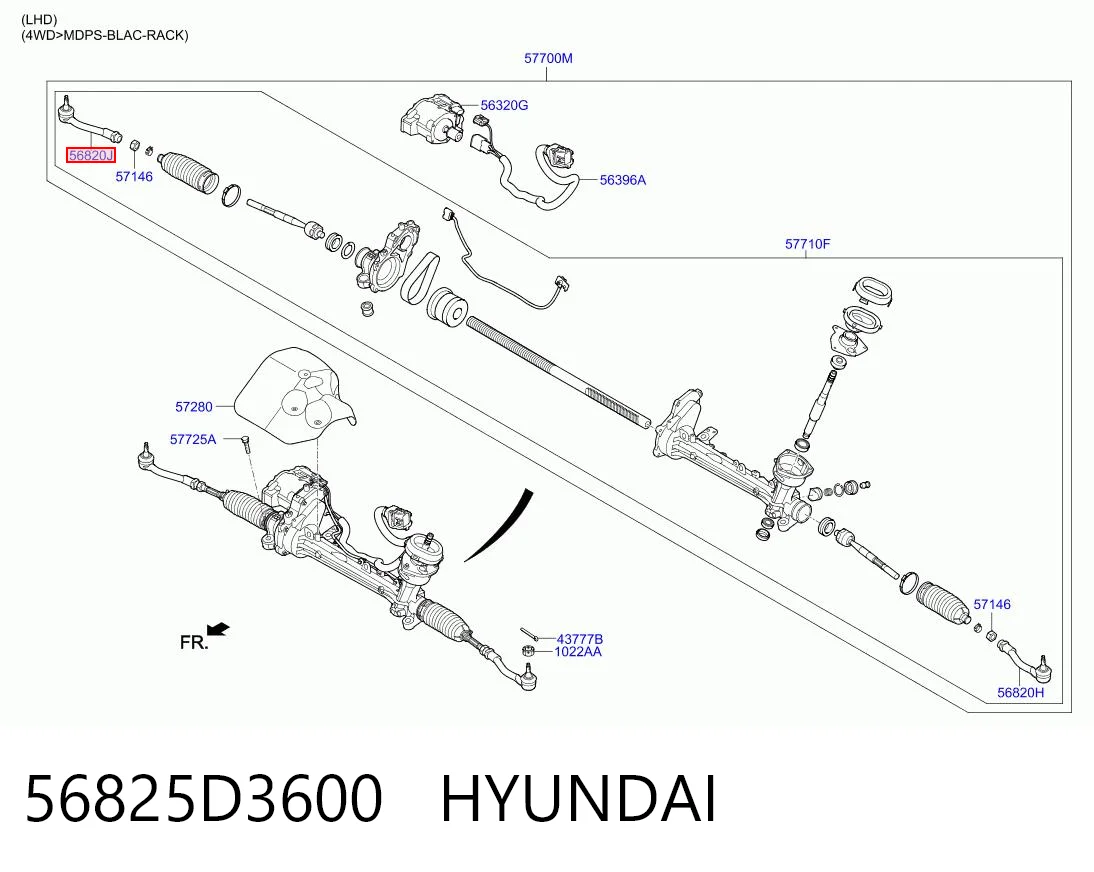 56825D3600 Hyundai/Kia Rótula de dirección