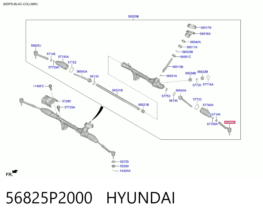 56825P2000 Hyundai/Kia Rótula de dirección