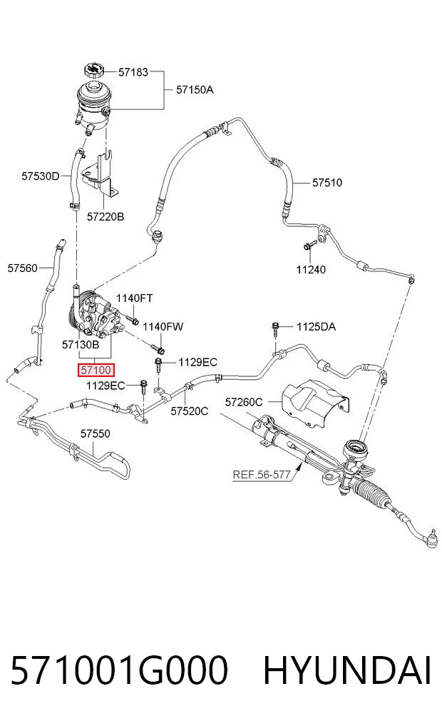 571001G000 Hyundai/Kia Bomba hidráulica de dirección