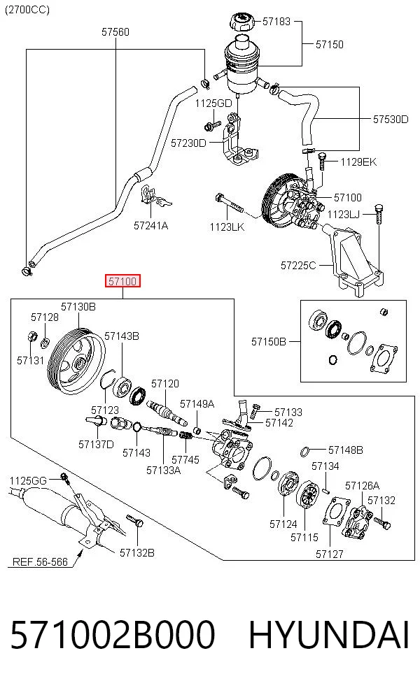 571002B000 Hyundai/Kia Bomba hidráulica de dirección