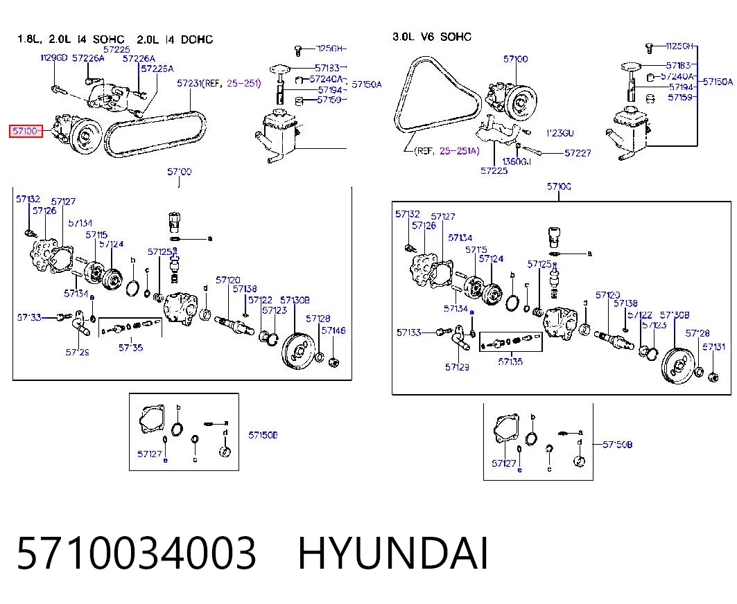 Bomba de dirección asistida  Hyundai Sonata III sedán (1993 - 1998) precio, desde 36,30 EUR