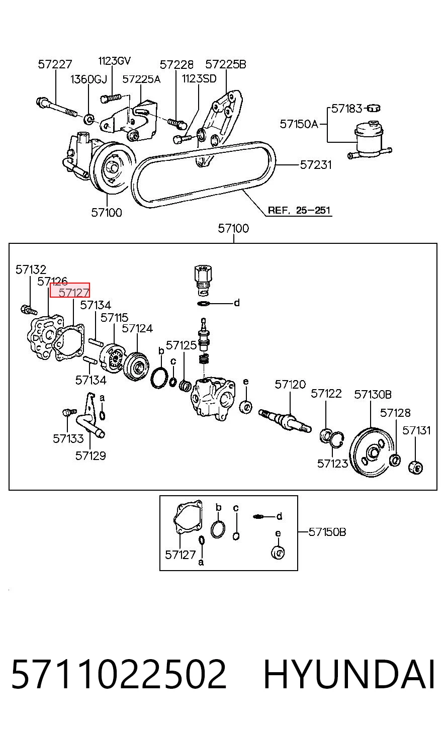 5711022502 Hyundai/Kia Bomba hidráulica de dirección
