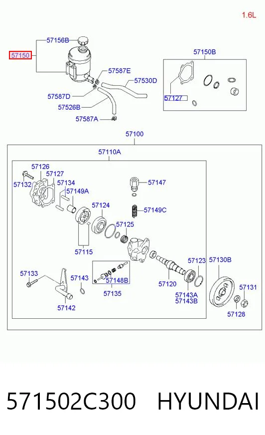Comprar Depósito de la bomba de dirección asistida Hyundai Coupe II GK a bajo precio