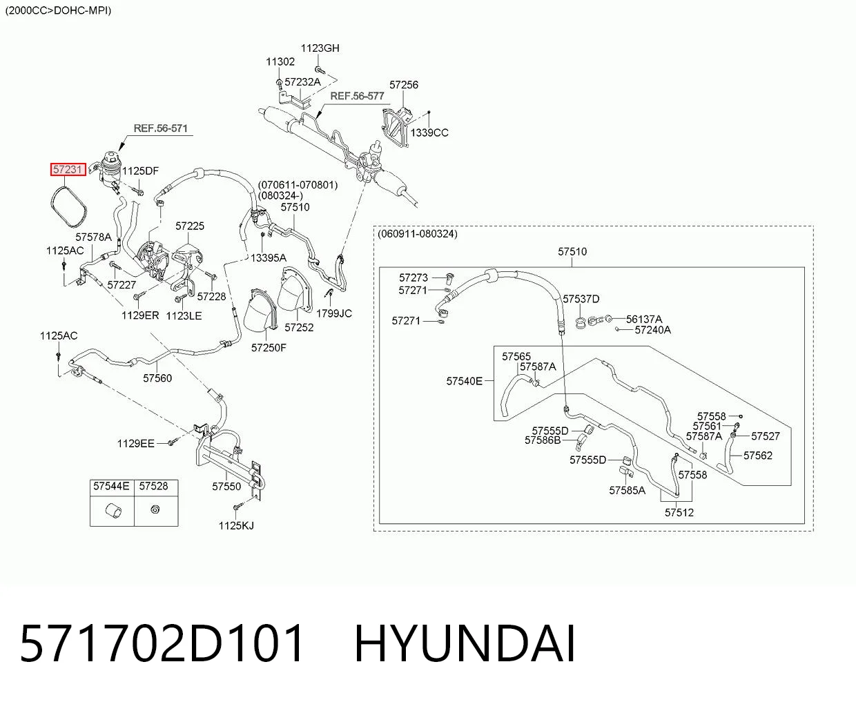 571702D101 Hyundai/Kia Correa poly v