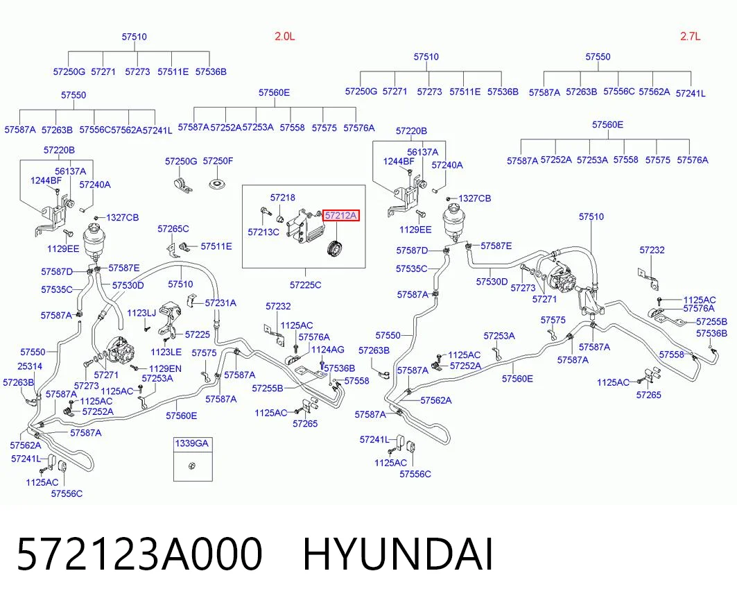 572123A000 Hyundai/Kia Polea tensora