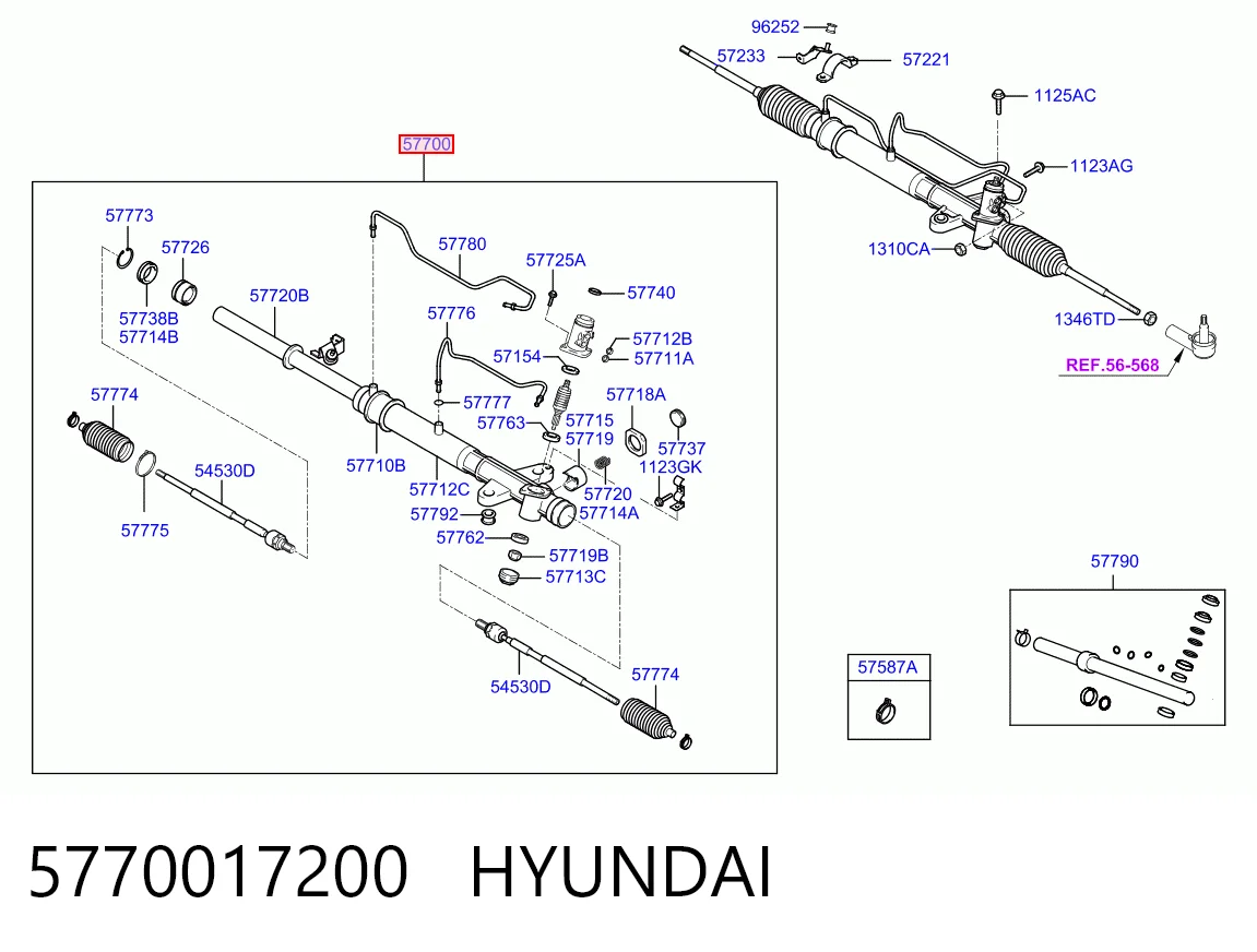 Cremallera de dirección HYUNDAI 5770017200