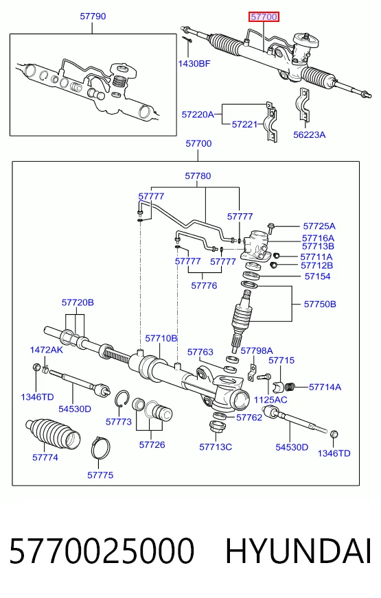 Cremallera caja de direccion para Hyundai Accent II LC