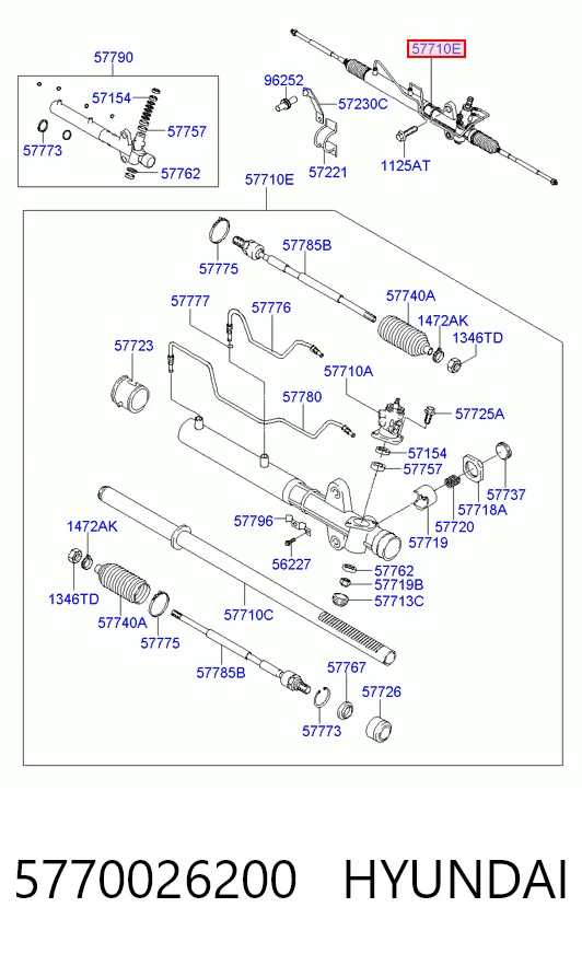 5770026200 Hyundai/Kia Cremallera caja de direccion