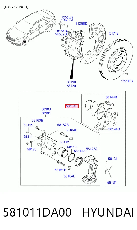 581011DA00 Hyundai/Kia