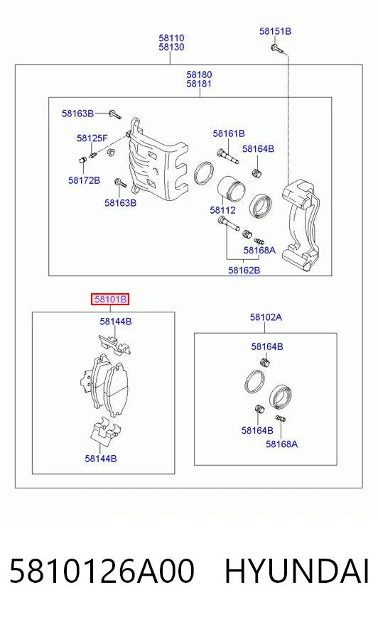 5810126A00 Hyundai/Kia Pastillas delanteras