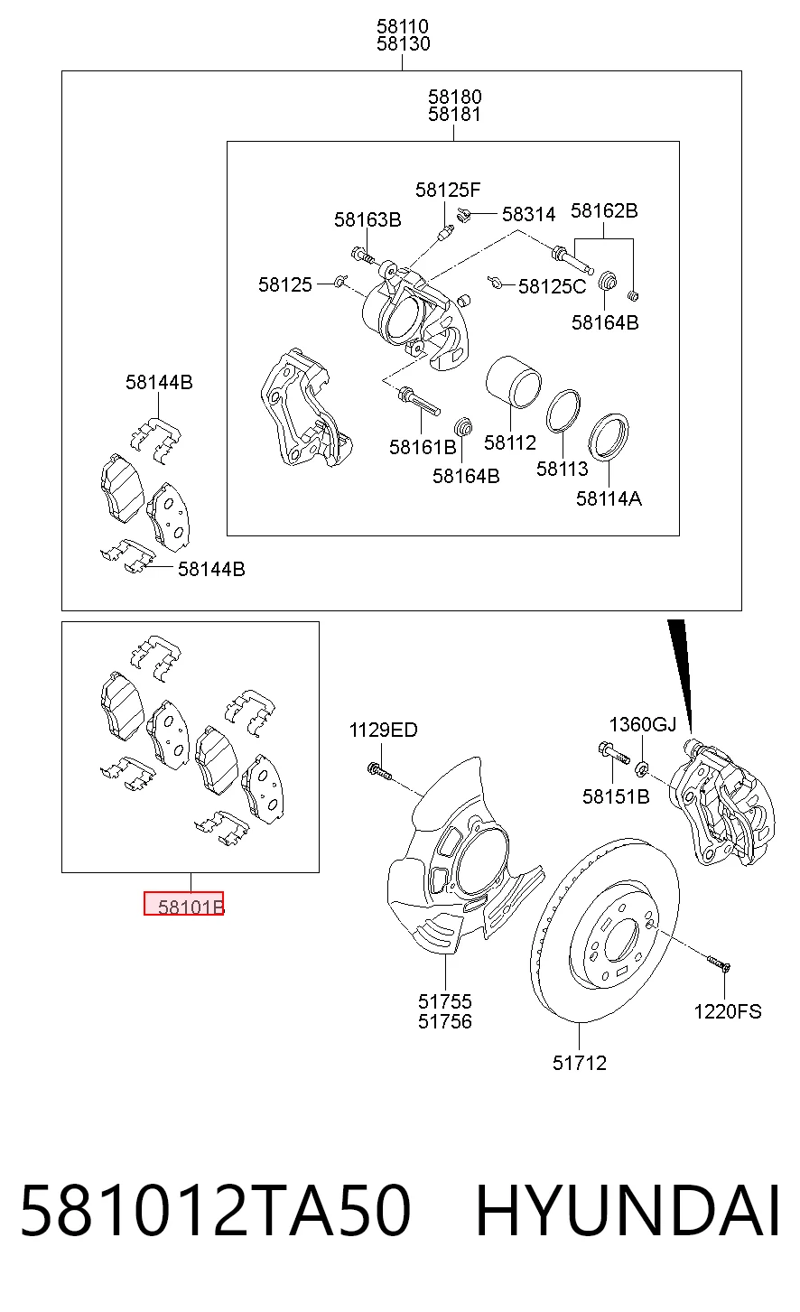 581012TA50 Hyundai/Kia