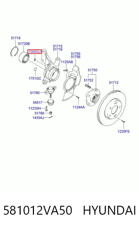 581012VA50 Hyundai/Kia Pastillas delanteras