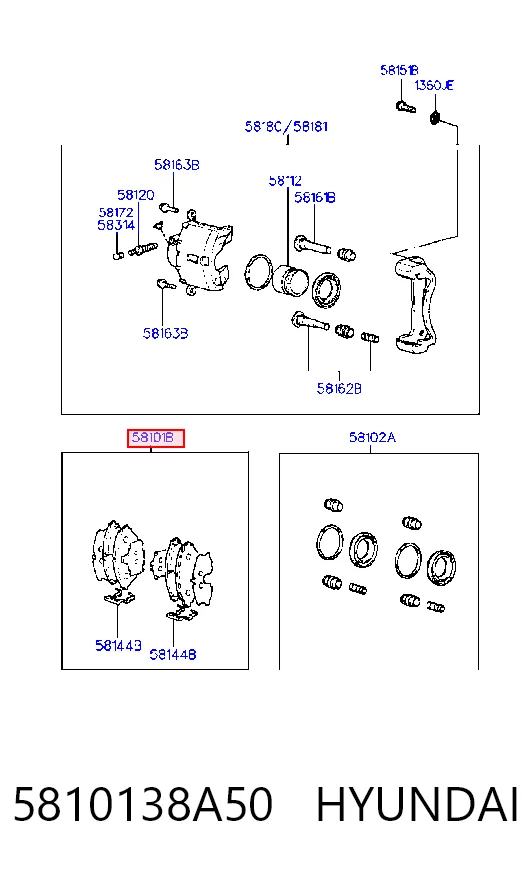5810138A50 Hyundai/Kia Pastillas delanteras