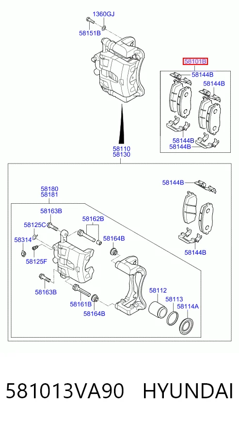 581013VA90 Hyundai/Kia Pastillas delanteras