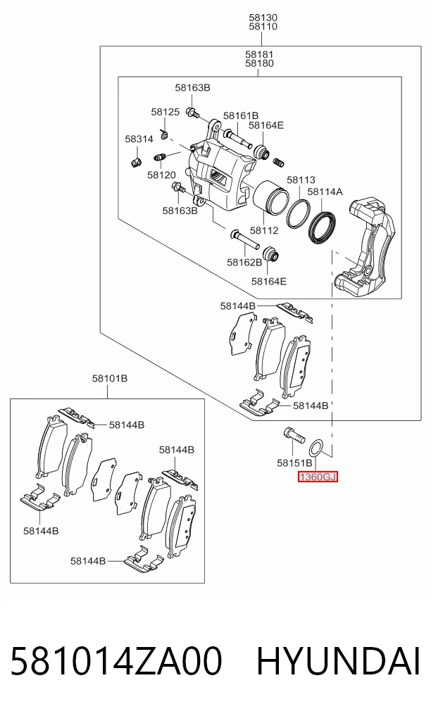 581014ZA00 Hyundai/Kia Pastillas delanteras