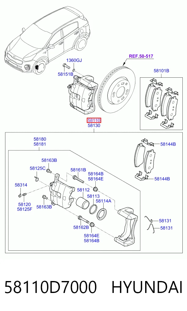 58110D7000 Hyundai/Kia