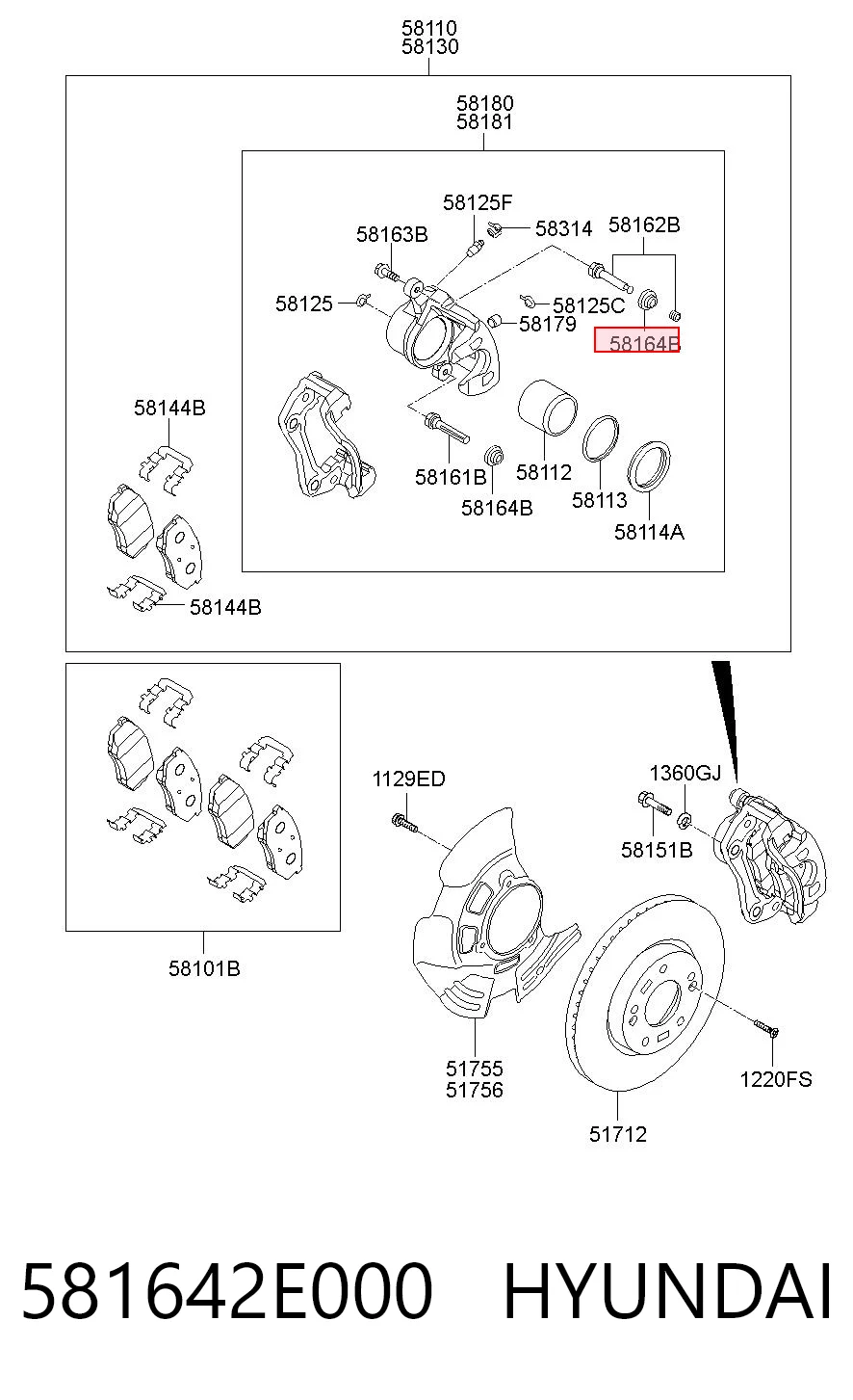 Kit de reparación de pinzas para Hyundai Elantra V MD