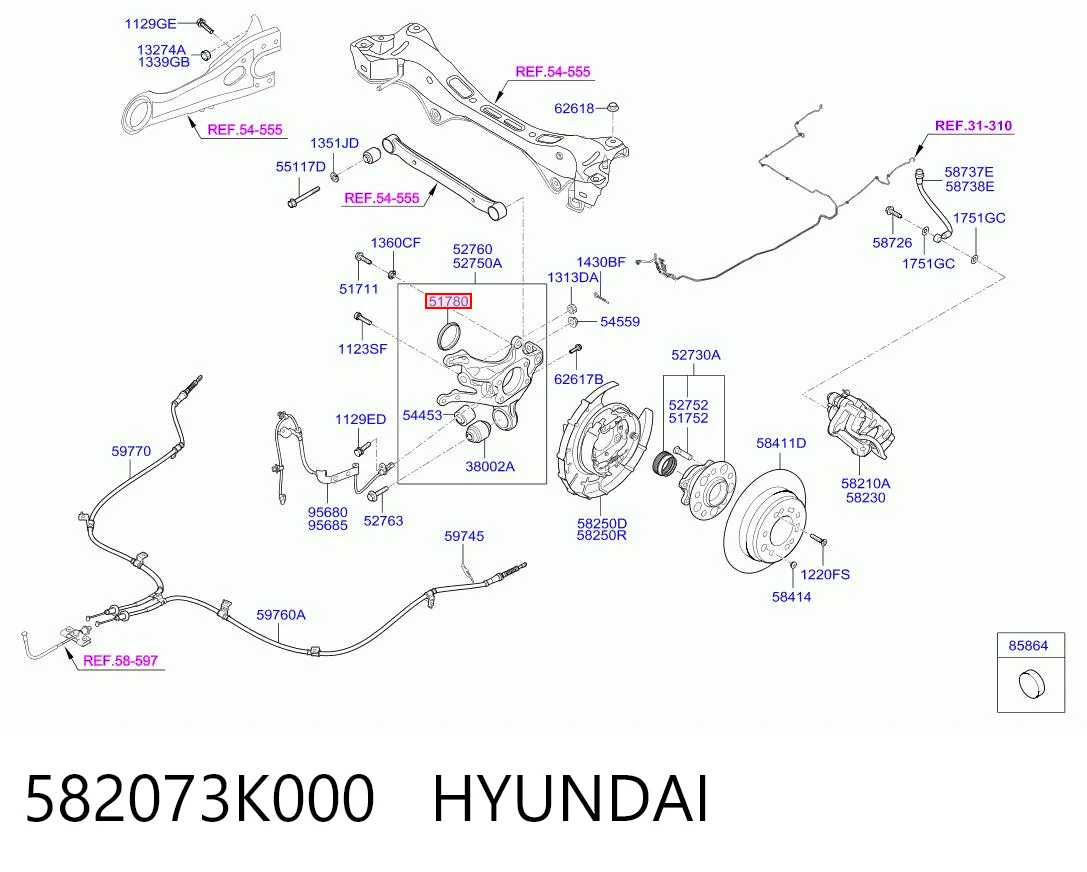582073K000 Hyundai/Kia Anillo ABS