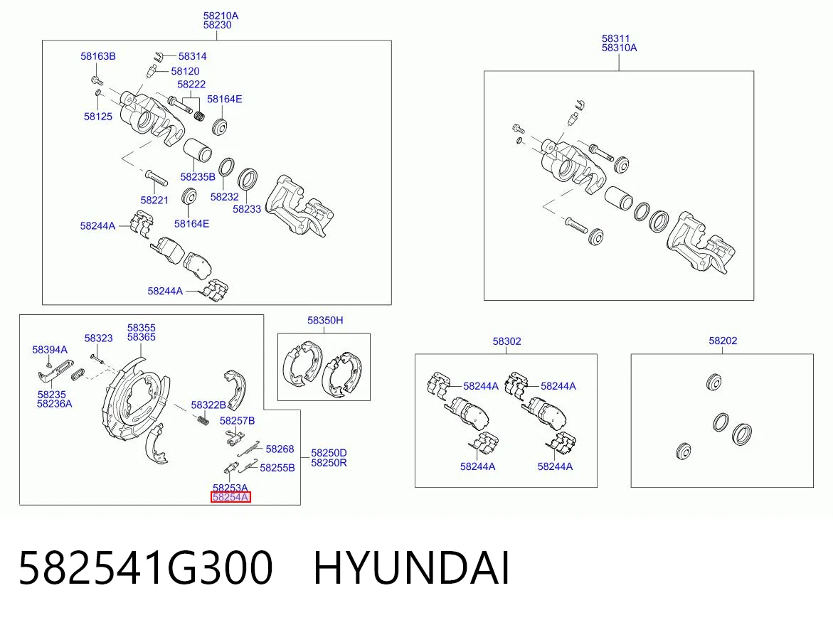 582541G300 Hyundai/Kia Regulador de freno de tambor trasero