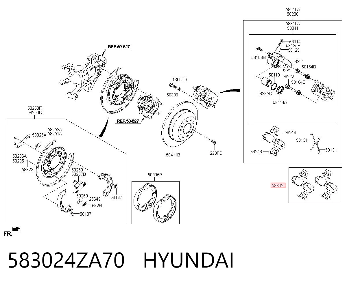 583024ZA70 Hyundai/Kia Pastillas freno traseras