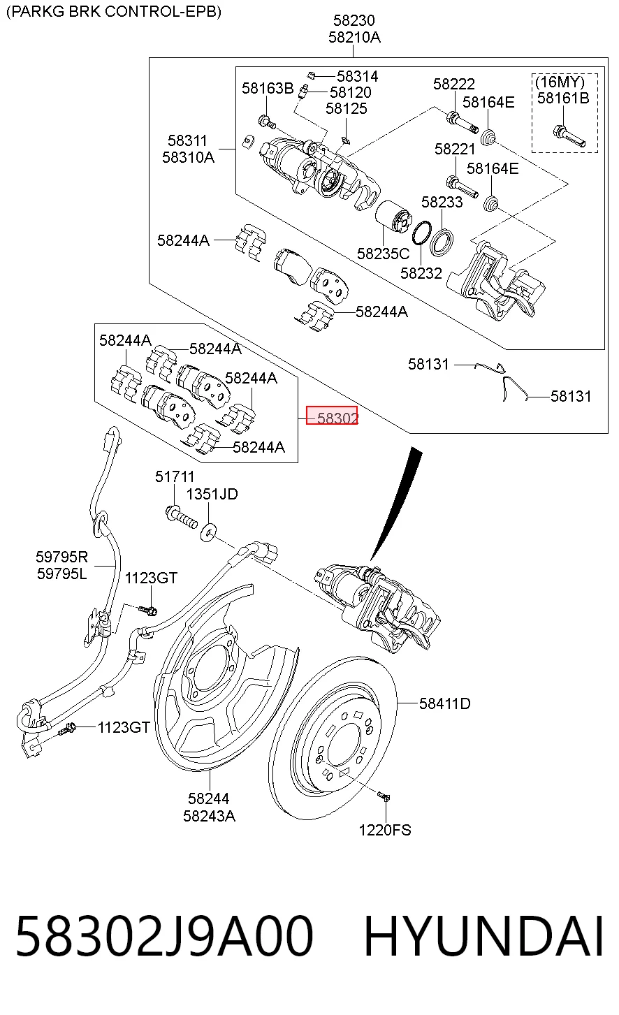 58302J9A00 Hyundai/Kia Pastillas freno traseras