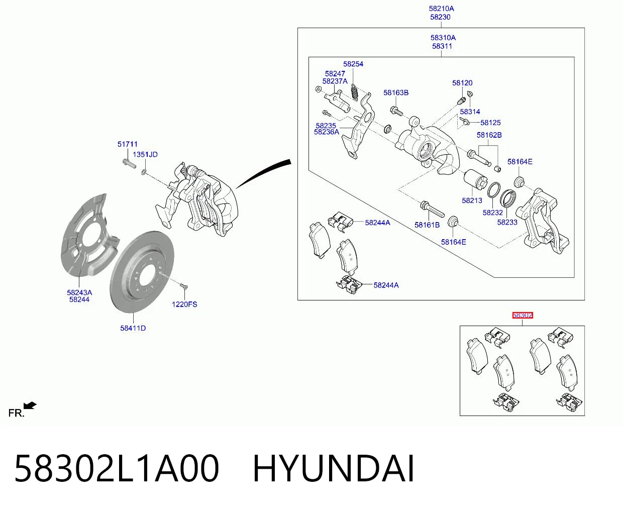 Pastillas traseras Hyundai Sonata VIII