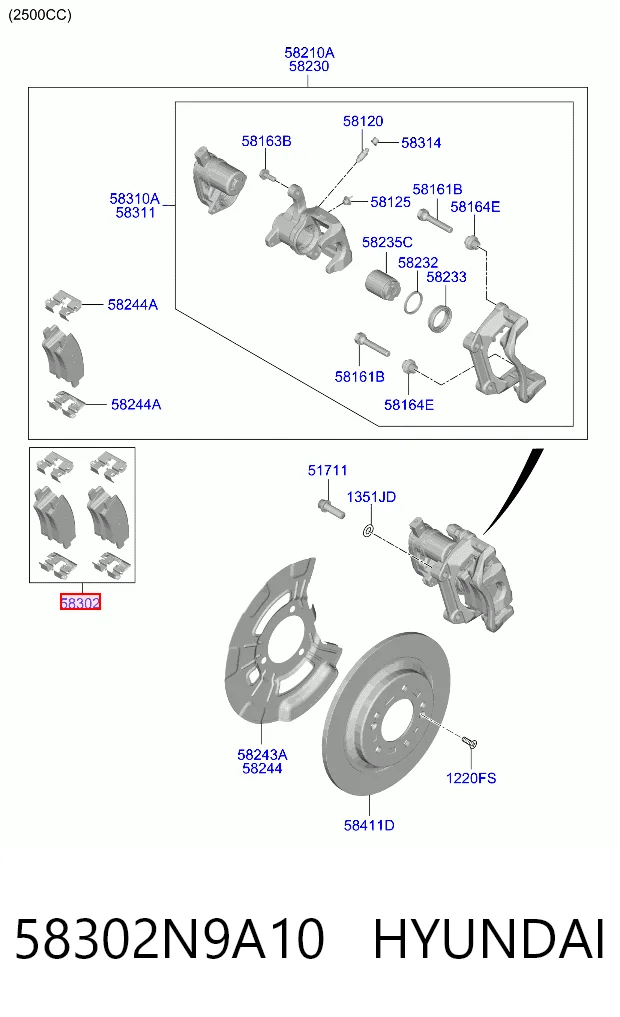 Comprar Pastillas de freno traseras de disco Hyundai Sonata VIII DN8 a bajo precio