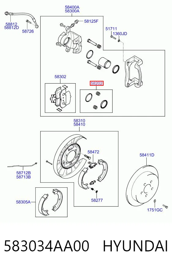 Kit de reparación de pinzas trasero SsangYong Actyon  pick-up comprar en España