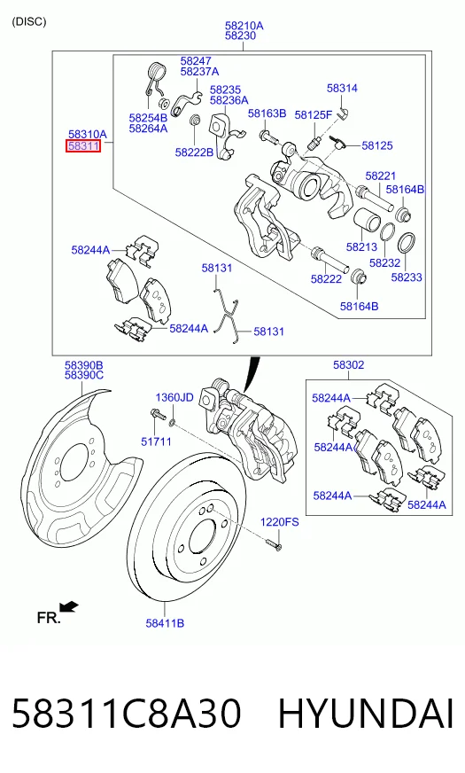 Kit de reparación, pinza de freno trasero Hyundai Elantra V sedán (MD) (2010 - 2017) precio, desde 27,59 EUR