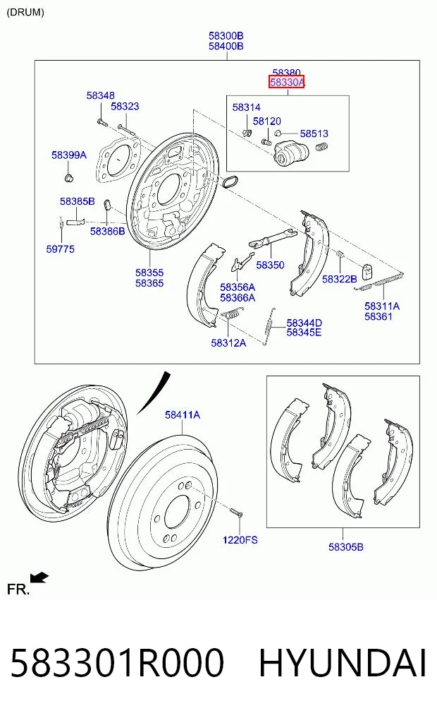 Cilindro de freno de rueda trasera para Hyundai I20 PB