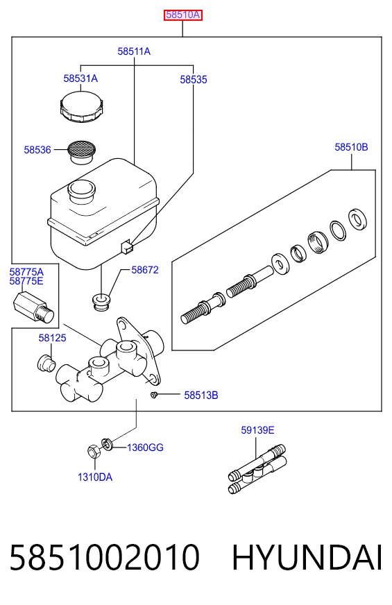 Cilindro principal de frenos para Hyundai Atos  MX