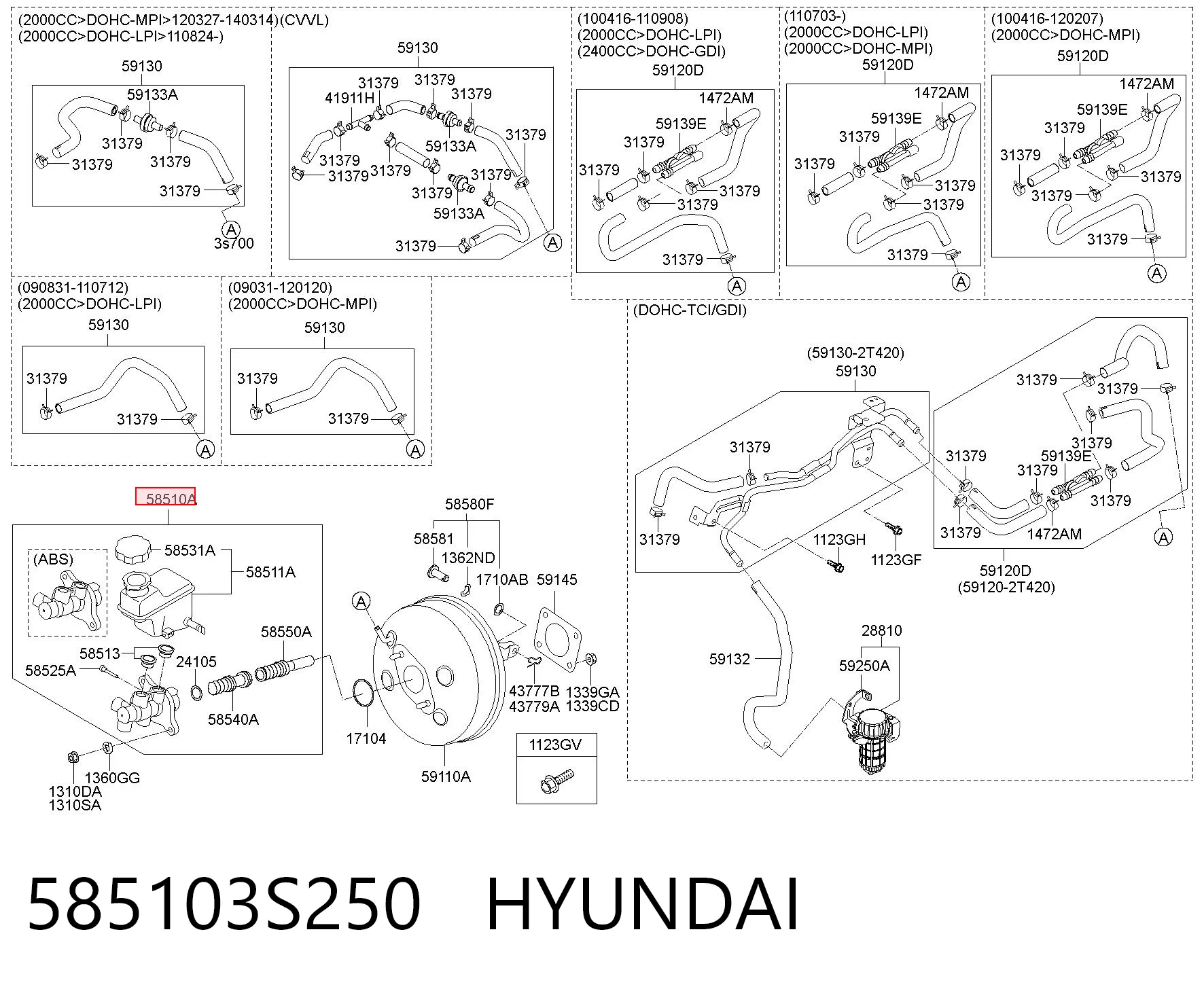 Comprar Cilindro principal de freno Hyundai Sonata VI YF a bajo precio