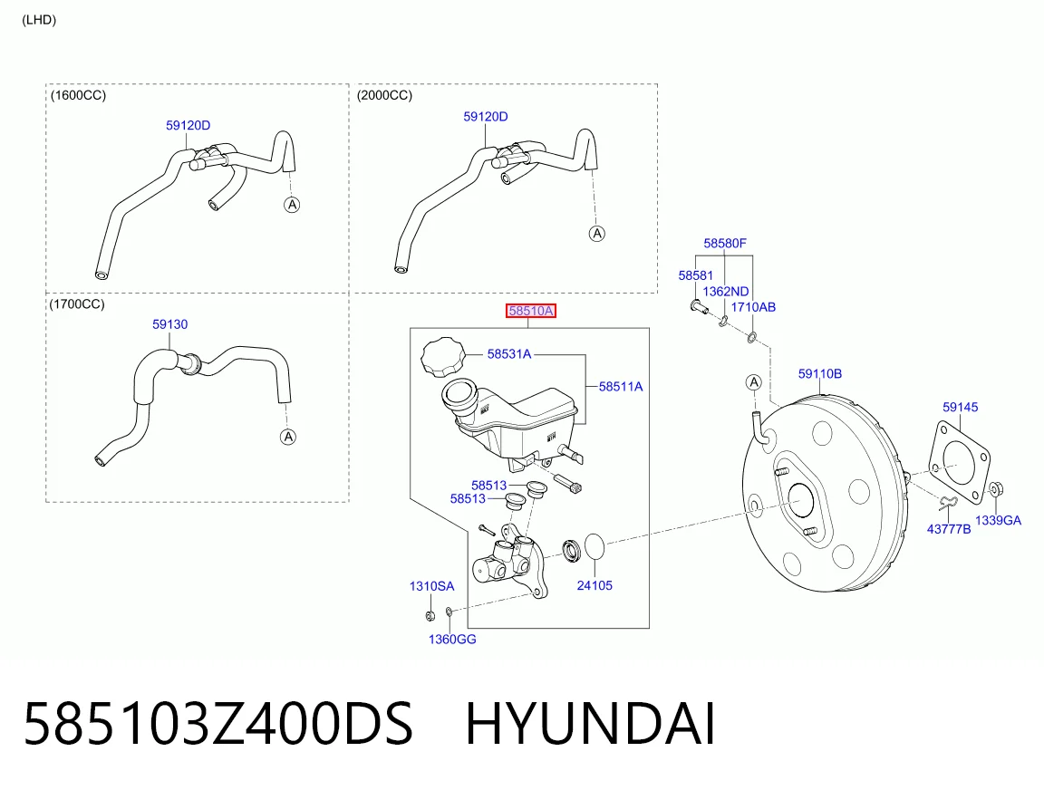 Cilindro maestro de frenos Hyundai I40 I sedán (VF) (2012 - 2019) precio, desde 50,82 EUR