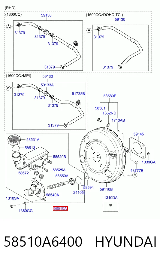 Cilindro principal de freno Hyundai I30 
